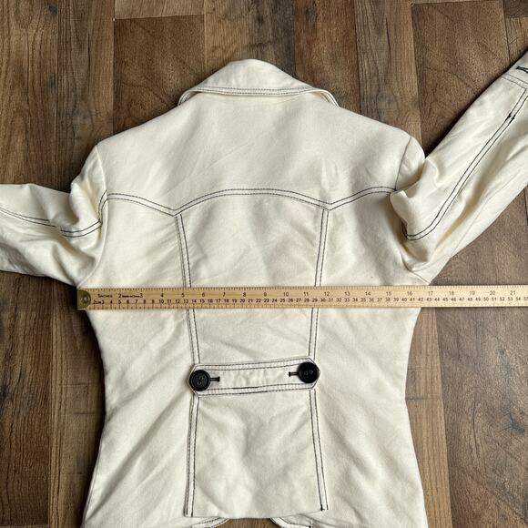 Vintage Y2K Bebe Jacket Women's Size 8 White Military Party 4288 - Picture 10 of 13
